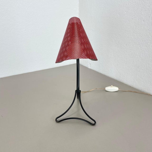Red and Black Hole Pattern Table Light Light in the style Mategot, France, 1950s For Sale - Image 9 of 18