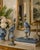 Bold, theatrical, and steeped in design history, this magnificent blue and white porcelain parrot candle holder is an...