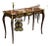 Rococo Style Console Table With Dark Brown Finish & Gold Leaf Details For Sale