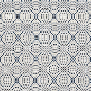 Sample - Schumacher Francestown Coverlet Fabric in Navy For Sale