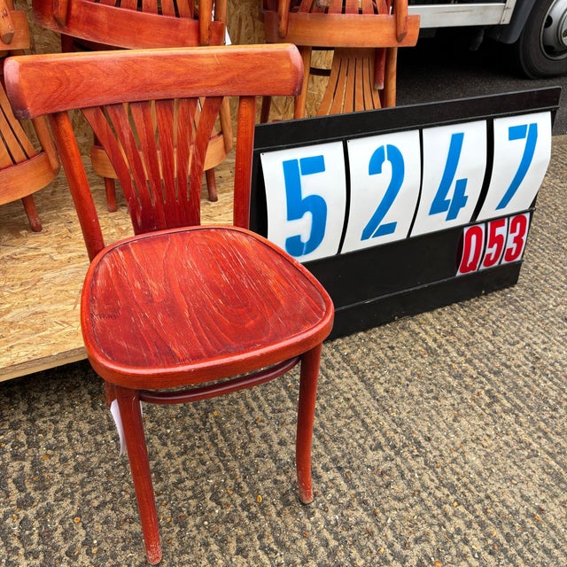 1970’s Honey Red Fan Back Dining Chairs. Good quality classic bentwood chairs with a typical fan back shape and in rich...