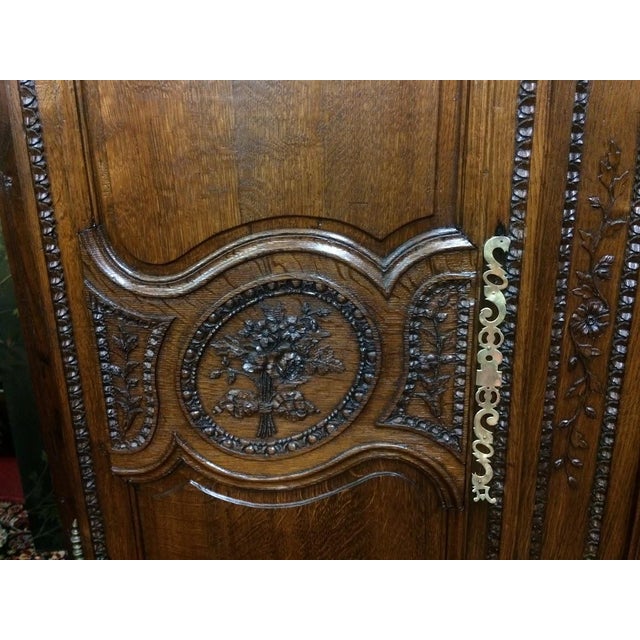 Antique Oak Wardrobe, French Style Wardrobe For Sale - Image 12 of 17