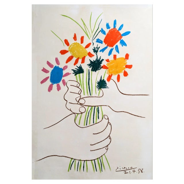 Pablo Picasso, Bouquet of Peace, Original Lithograph, 1958 For Sale