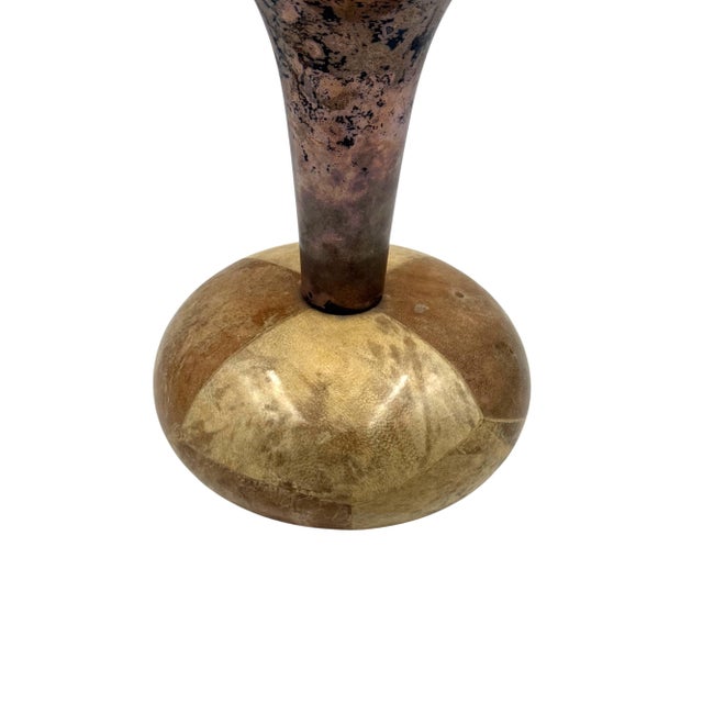 Mid-Century Modern Mid-Century Cream Parchment Vase, Aldo Tura Italy 1950s For Sale - Image 3 of 12