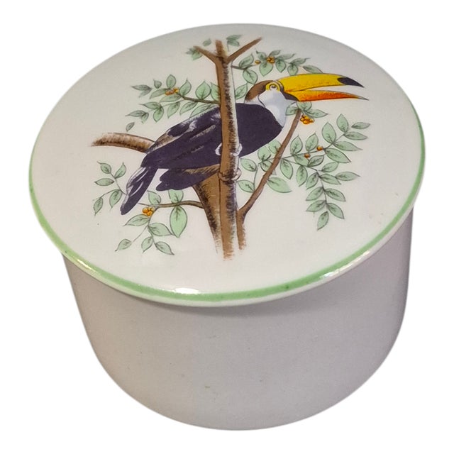Vintage Fine Porcelain Leart Brazil Tropical Birds Collection Toucan Trinket Box For Sale - Image 9 of 9