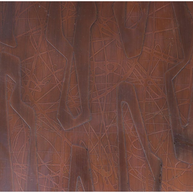 Wood & Copper Coffee Table, Denmark, 1960s For Sale - Image 10 of 12