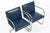 Metal Mid Century Modern Blue Leather Brno Arm Chairs by Mies Van Der Rohe for Knoll, Set of 4 For Sale - Image 7 of 16