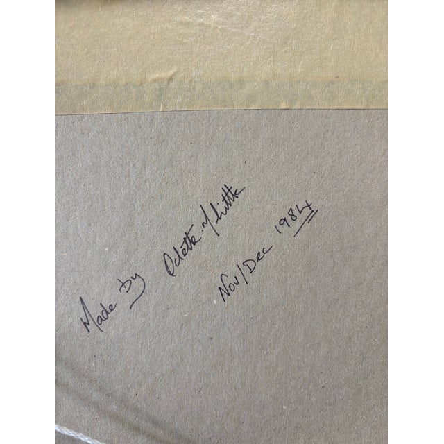 1980s Vintage Needlework Terrier Framed Textile Art For Sale - Image 5 of 5