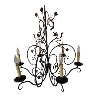 Ironware International Cassandra 6-Light Chandelier, Made in France For Sale