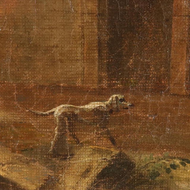 Architectural Caprice with Figures, Late 1700s, Oil on Canvas For Sale - Image 9 of 14