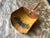 Antique Hand-Painted Toleware Grain Scoop With Wooden Handle - Chippy Farmhouse Style For Sale - Image 4 of 7