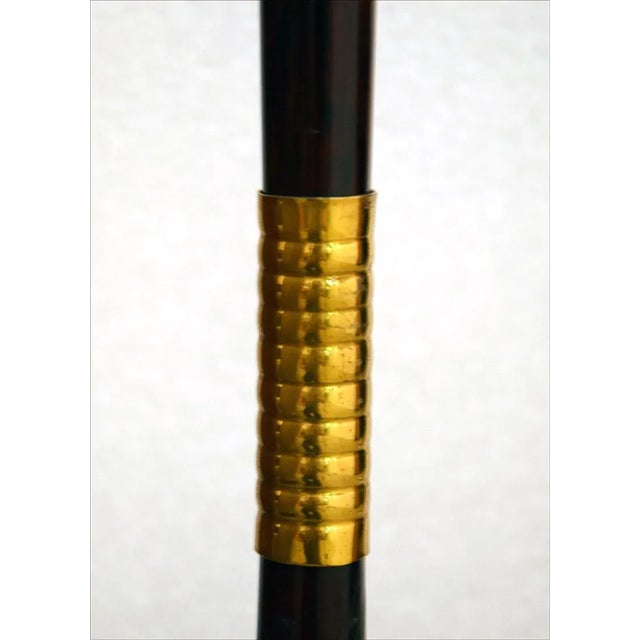 Floor Lamp in Mahogany & Brass, 1950s For Sale - Image 9 of 11