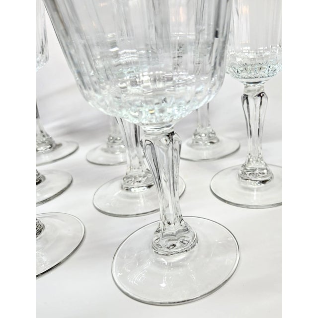 1980s Fluted French Goblets- Set of Eight For Sale - Image 5 of 12