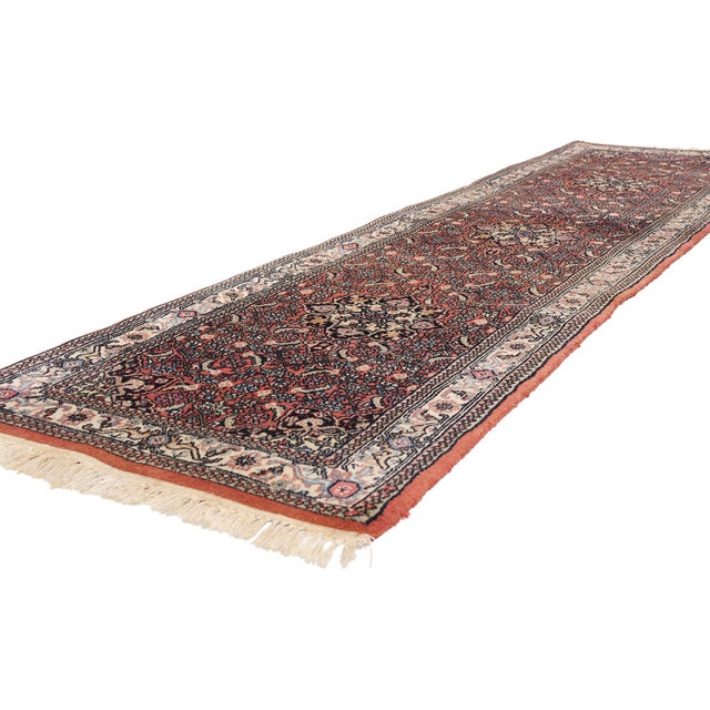 79416 Vintage Indian Bijar Rug Runner, 02'07 x 09'11. The Corridor of Continuity: Vintage Indian Bijar Masterpiece of...