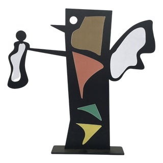Black Painted Metal Sculpture by Riccardo Dalisi, Italy, 1980s For Sale