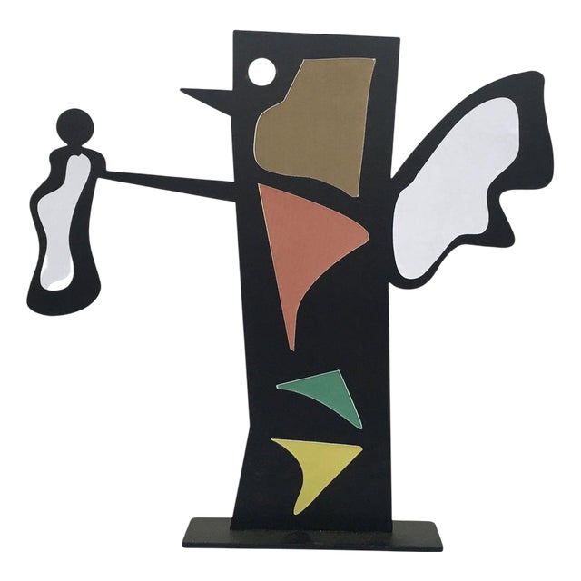 Black Painted Metal Sculpture by Riccardo Dalisi, Italy, 1980s For Sale