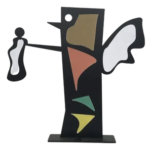Black Painted Metal Sculpture by Riccardo Dalisi, Italy, 1980s