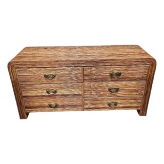 Vintage Pencil Reed Waterfall Double Dresser For Sale