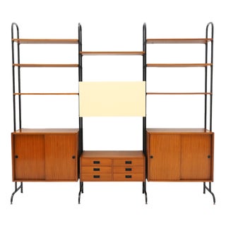 Bookcase with Metal Uprights, 1960s For Sale