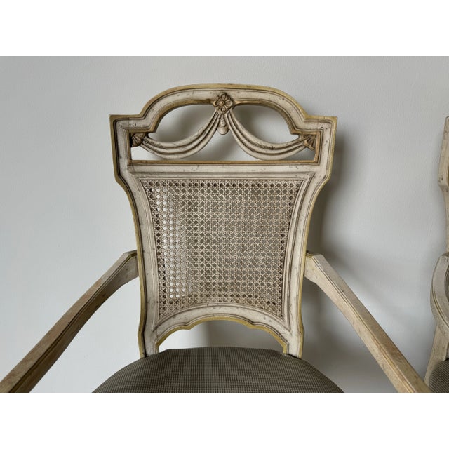 Wood Vintage Drexel Heritage Neoclassical - Style Accent Chairs - a Pair For Sale - Image 7 of 12