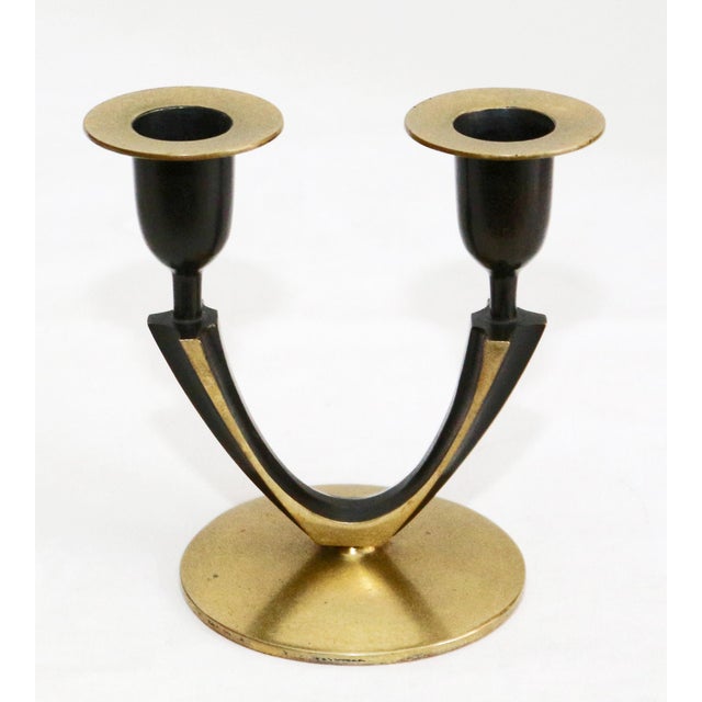 Candlestick Candle holder most likely made by Richard Rohac (1906–1956), Vienna, circa 1950 Bronze with black patina,...