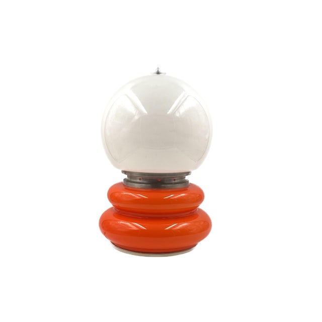 Space Age Orange Murano Glass Table Lamp, 1970s For Sale - Image 10 of 15