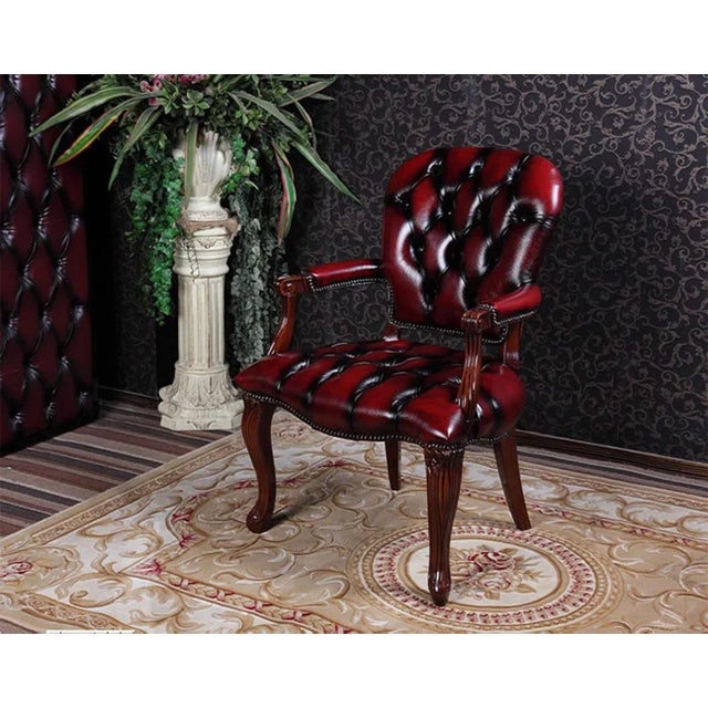 Luxury Tufted Leather Executive Chair – Handcrafted, Timeless Elegance For Sale - Image 4 of 4