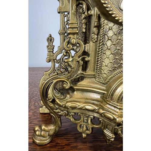 Vintage French Style Decorative Ornate Table Mantel Clock For Sale - Image 6 of 14
