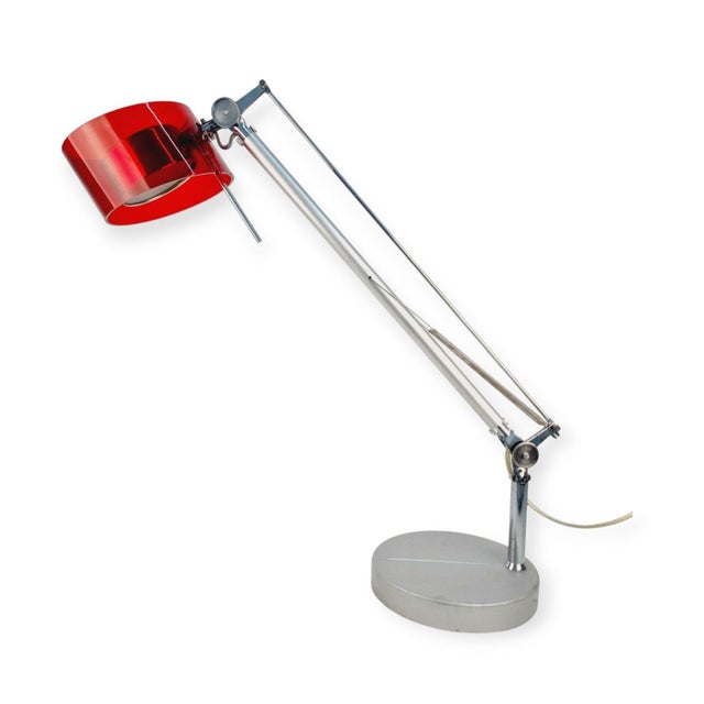 Vintage Red and Chrome Table Lamp, 1980s For Sale - Image 14 of 14
