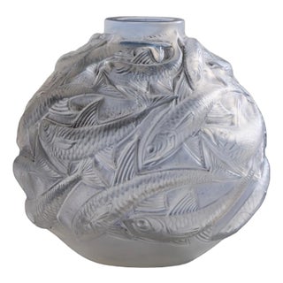 René Lalique Oleron French Fish Vase For Sale