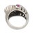 Mid 20th Century Retro Ruby Diamond 18k White Gold Cocktail Ring, Size 6.5 For Sale In Los Angeles - Image 6 of 6