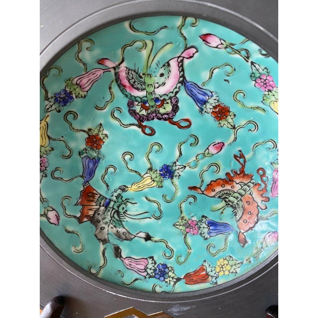 Mid 20th Century Vintage Butterfly Decorative Catchall Encased in Pewter For Sale - Image 5 of 9