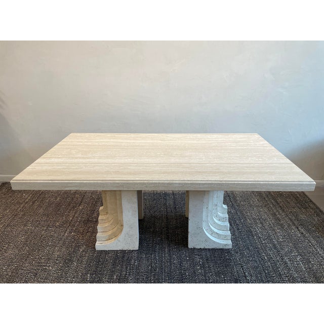 Vintage 1970s Travertine Table in the Manner of Carlo Scarpa For Sale - Image 12 of 12