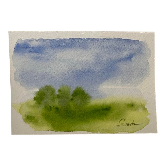 “Summer Sky” Original Watercolor Landscape by Nancy Smith For Sale