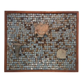 Mosaic Wall Sculpture With Pre- Colombian Artifacts by David Holleman For Sale