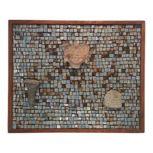 Mosaic Wall Sculpture With Pre- Colombian Artifacts by David Holleman
