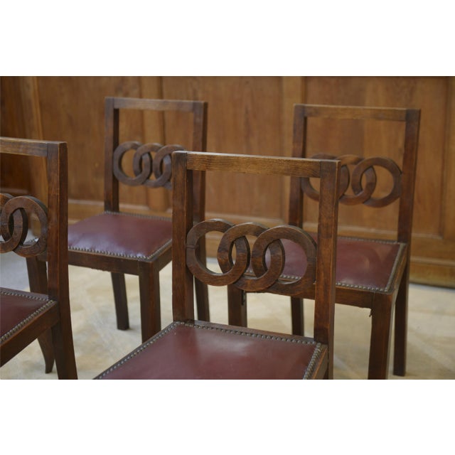 Wood Oak Dining Chairs, 1950s, Set of 6 For Sale - Image 7 of 12