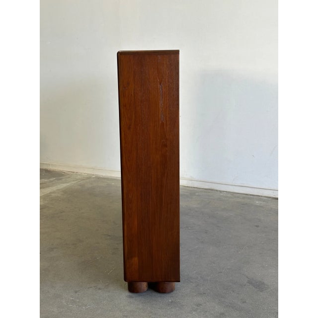 1970s Thin Bookcase in Dark Teak For Sale In Los Angeles - Image 6 of 8
