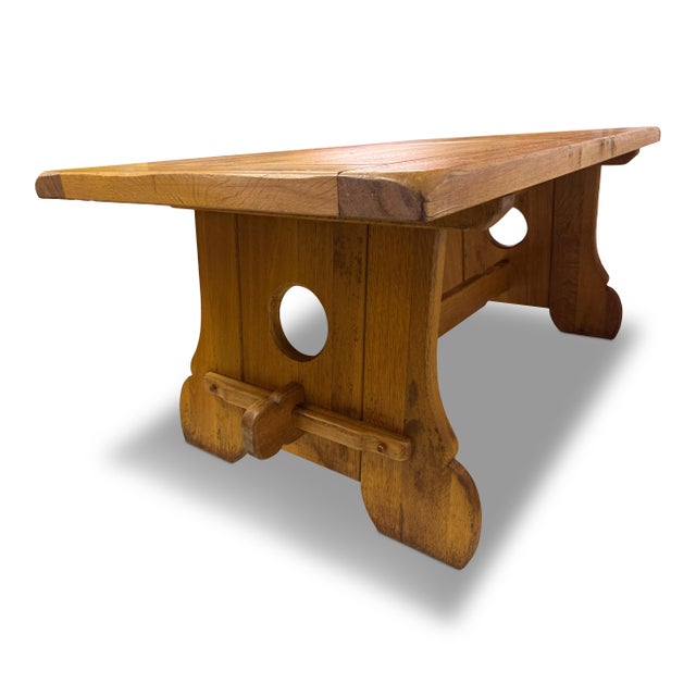 Brutalist Brutalist Rustic Alpine Oak Dining Table, 1970s For Sale - Image 3 of 16