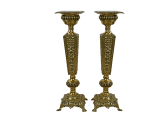 Napoleon III Louis XVI Style Brass Sheaths, Mid-20th Century, Set of 2