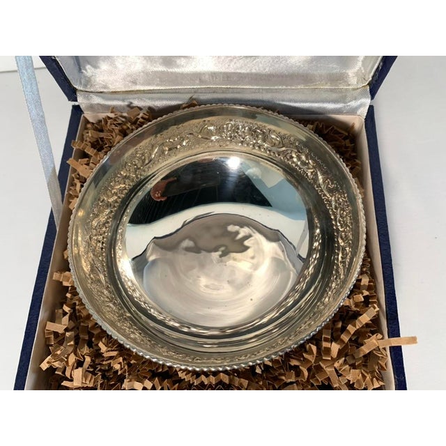 Vintage Sterling Silver Anglo-Indian Repoussé Bowl - 5" Diameter - British Raj For Sale - Image 6 of 8