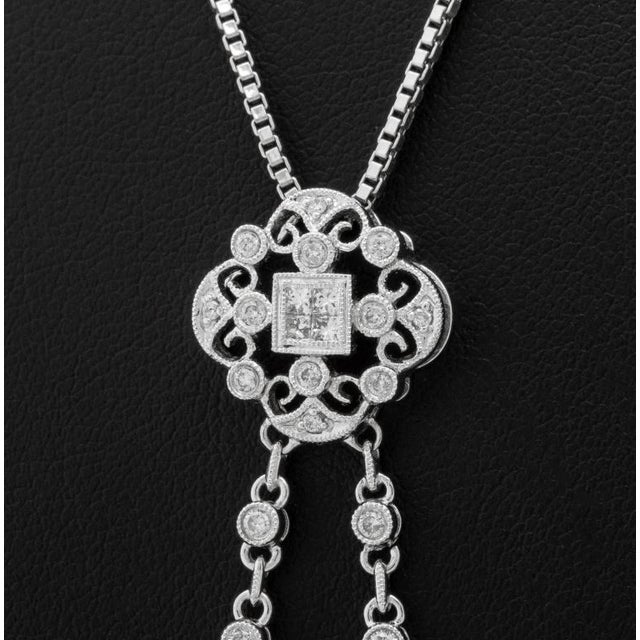 Italian 18k Gold Diamond Drop Pendant Necklace For Sale In New York - Image 6 of 8