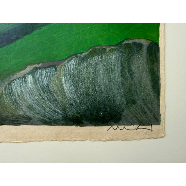 French Roger Muhl Signed Lithograph of Lake Saint-Cassien in Provence, France For Sale - Image 3 of 5