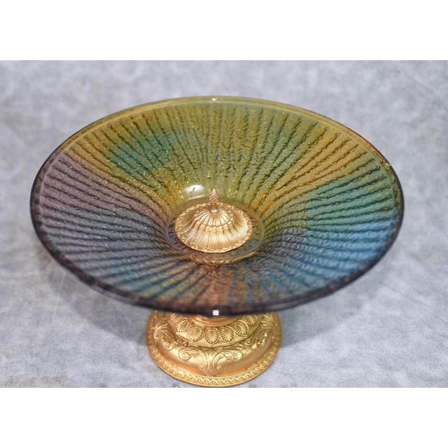 2000 - 2009 French Empire Glass Ormolu Comports Bowls, Set of 2 For Sale - Image 5 of 8
