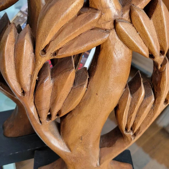 Vintage 1960s Teak Modernist Sculptures - a Pair For Sale - Image 9 of 12