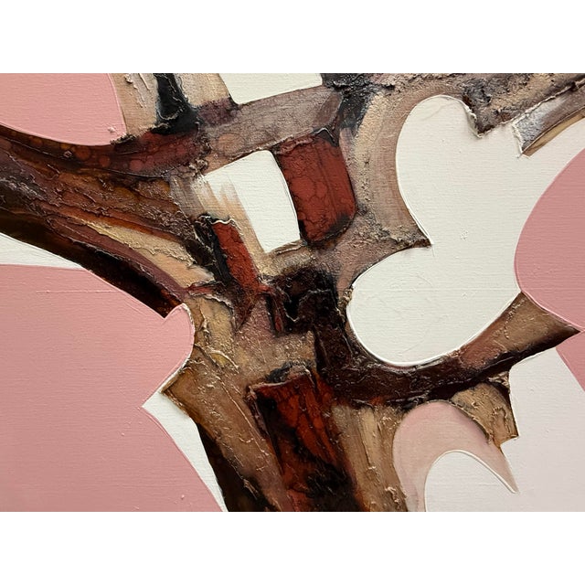 Mid-Century Modern Abstract O/C Oversized Painting on Canvas by Frank Walcutt. For Sale In Miami - Image 6 of 12