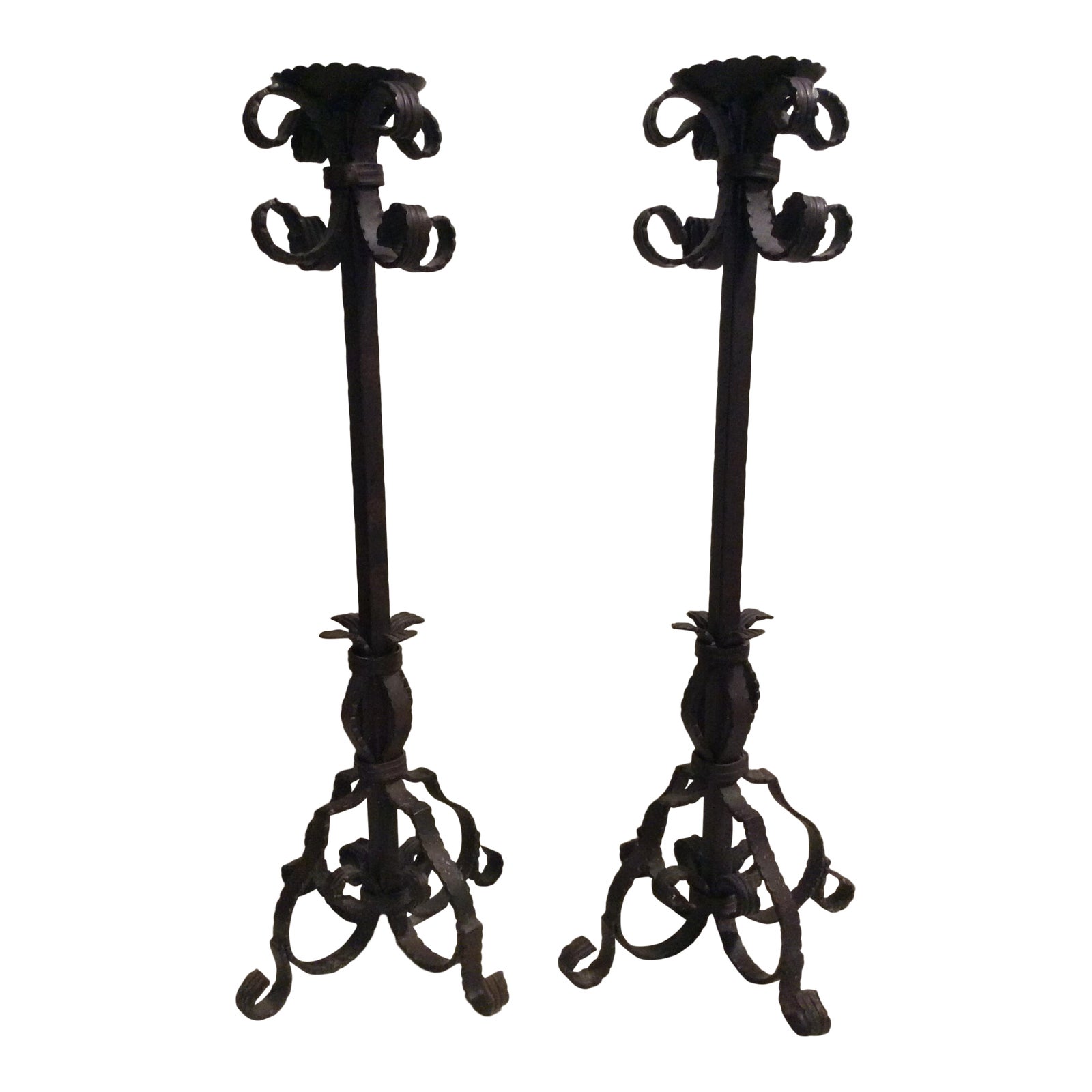 Monumental Iron Candlesticks A Pair Chairish