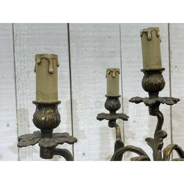 Gold Louis XV Style Bronze Candlesticks, 1960s, Set of 2 For Sale - Image 8 of 13
