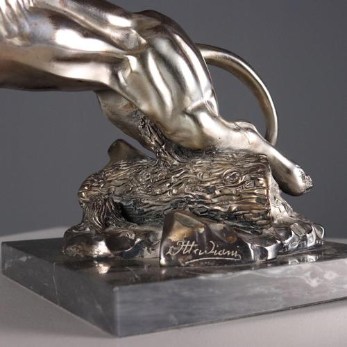 Rampant Lion in Silver Sheet Manufacture Ottaviani For Sale - Image 6 of 11