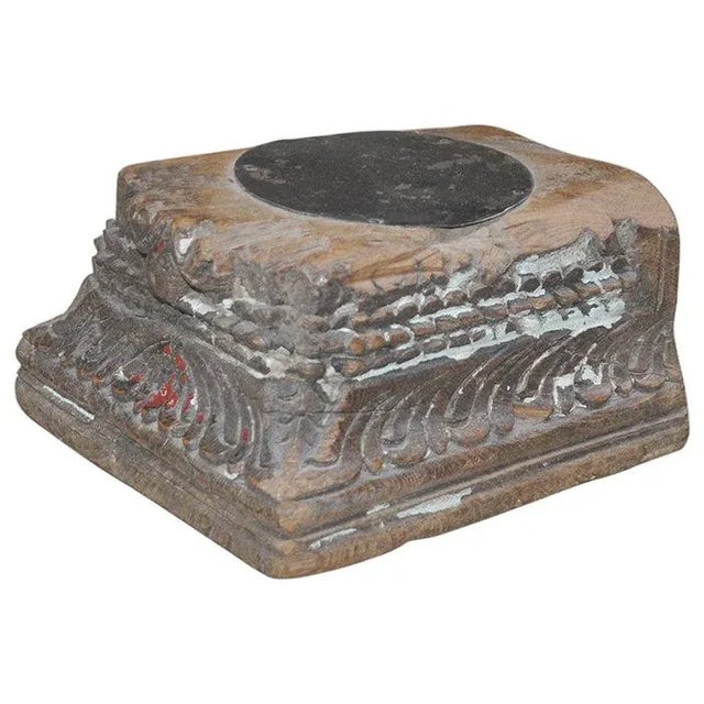 Dimensions: 6" W x 7" D x 4" H Salvaged base of a column has been thoughtfully upcycled into a candle holder.